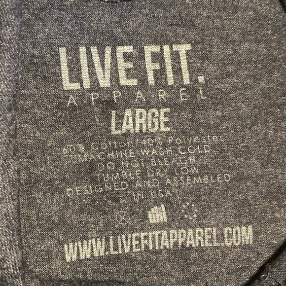 Live Fit Apparel “Live Fit” Navy Blue Sleeveless Hoodie - Picture 2 of 3